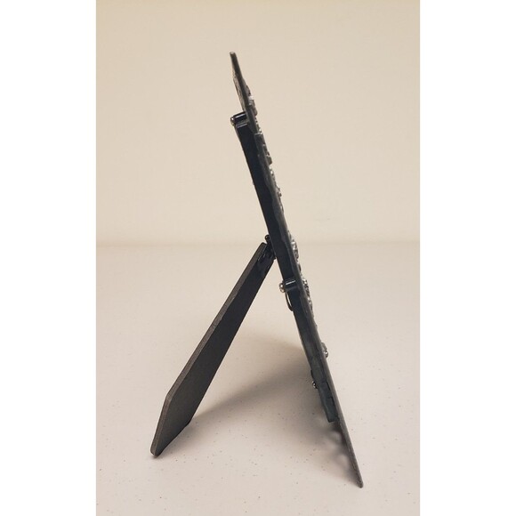 Pewter Style Picture Frame 5” x 7” Photo Vintage Floral Rose Motif Lattice Roses - Picture 5 of 11